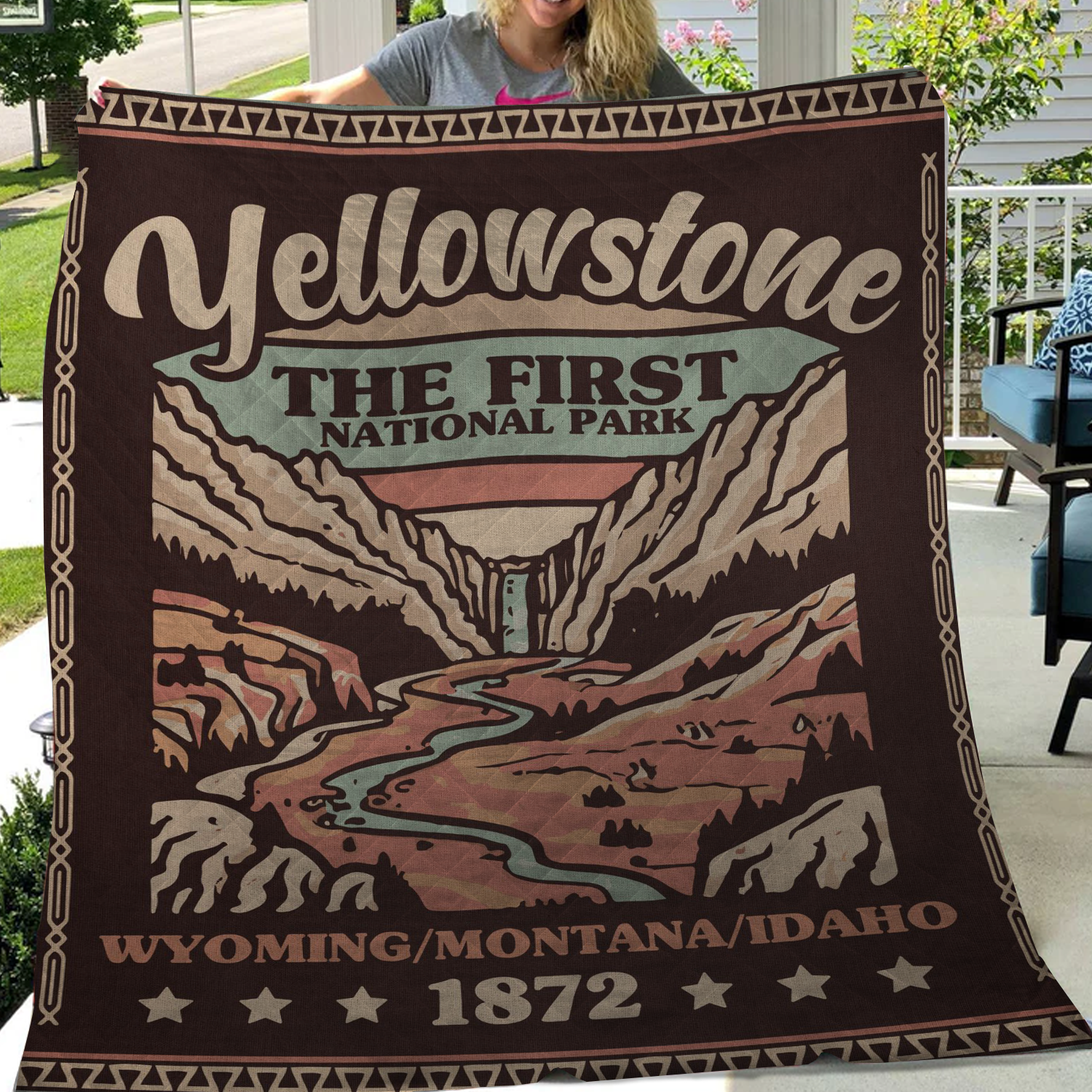 Yellowstone National Park Blanket, Gift For Travelers, Outdoor Gift