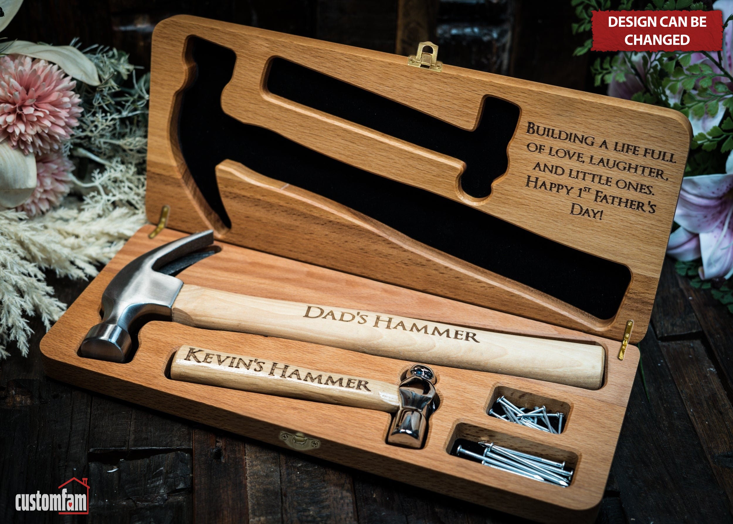 Personalized Father & Child Hammer Gift Set, Best Gifts for New Dads, Gifts For Dad