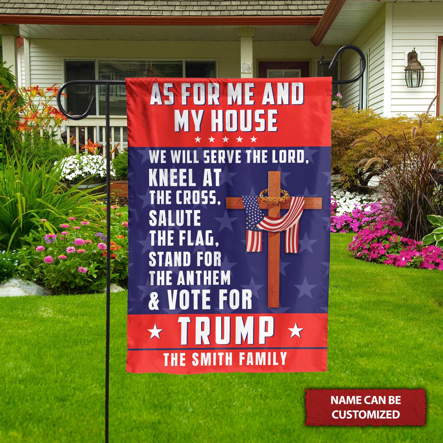 As For Me And My House We Will Serve The Lord Vote Garden Flag, Patriotic Flag