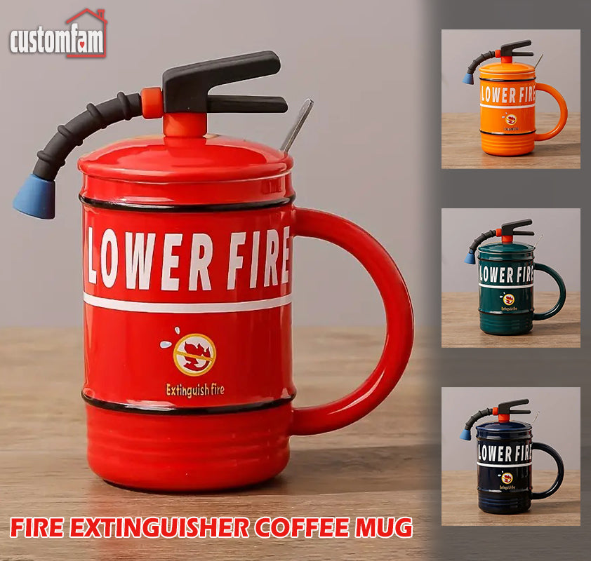 Funny Fire Extinguisher Coffee Mug, Great Taste Firefighter Birthday Gift