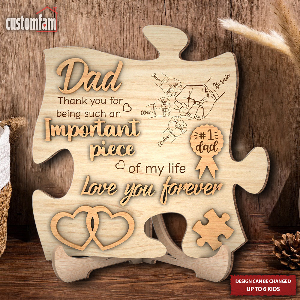 Personalized Dad And Kid Hands Stand Decor, Dad Piece Sign, Gift for Dad, Fathers Day Gifts