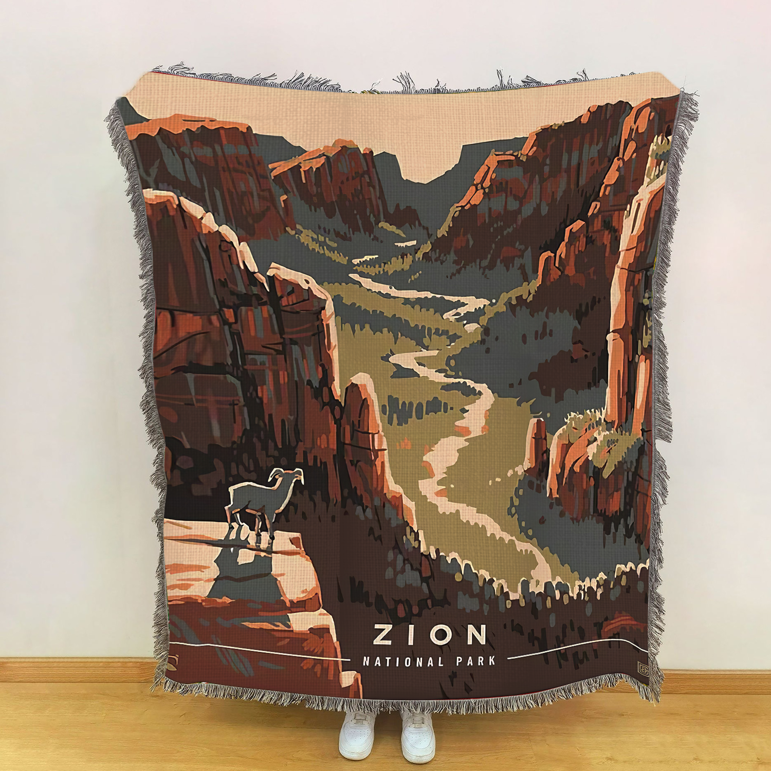 Zion National Park Woven Blanket, Gifts For National Park Lovers, Outdoor Blanket