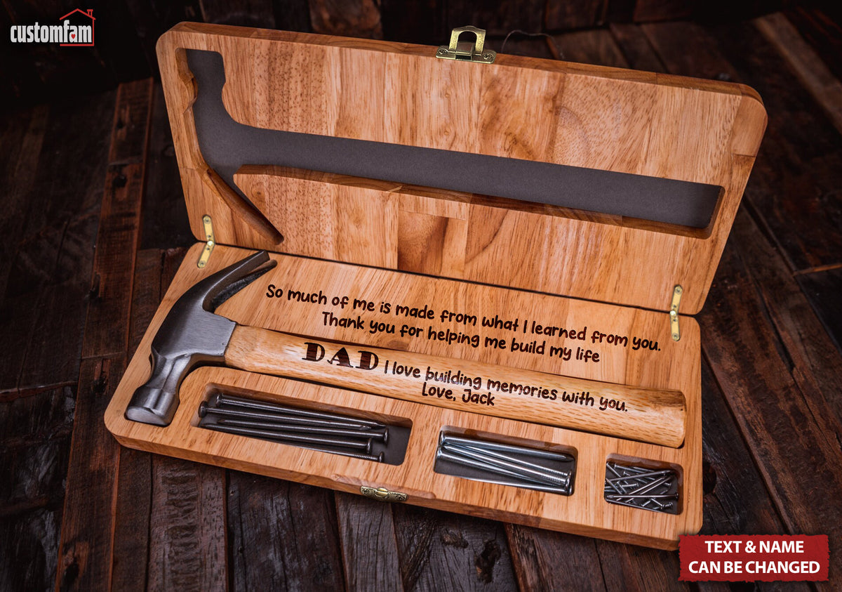 Hammer Shell Frame Box Best Dad Ever Personalized Engraved Hammer, Framing Hammer, Wooden Box ...