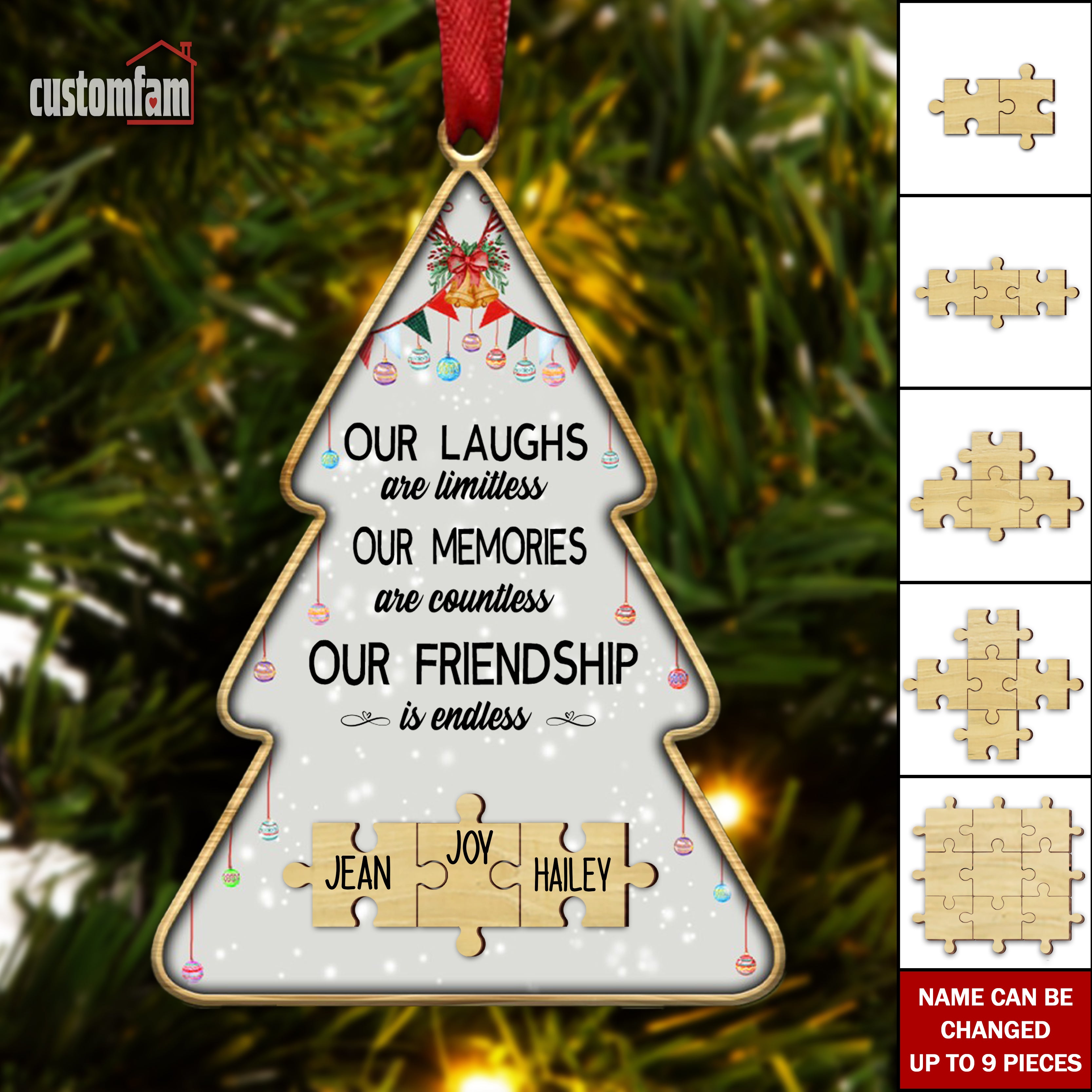 Our Laughs Are Limitless Personalized Christmas Tree Ornament, Christmas Decor