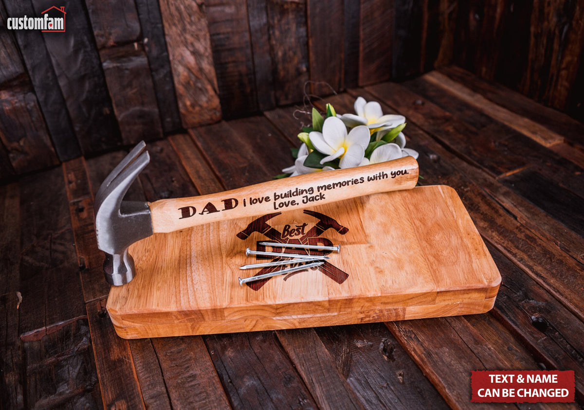 Hammer Shell Frame Box Best Dad Ever Personalized Engraved Hammer, Framing Hammer, Wooden Box ...