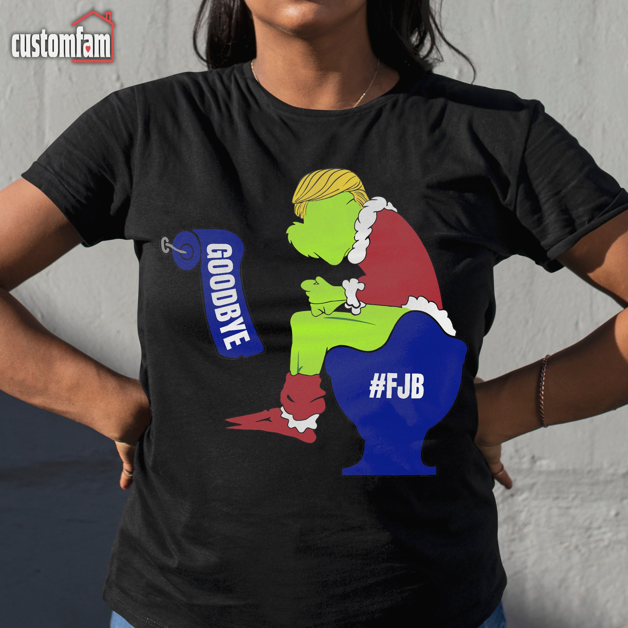 Goodbye President 2024 T-Shirt, Funny Holiday Grinch Sitting on Toilet Shirt, Political Statement Gift