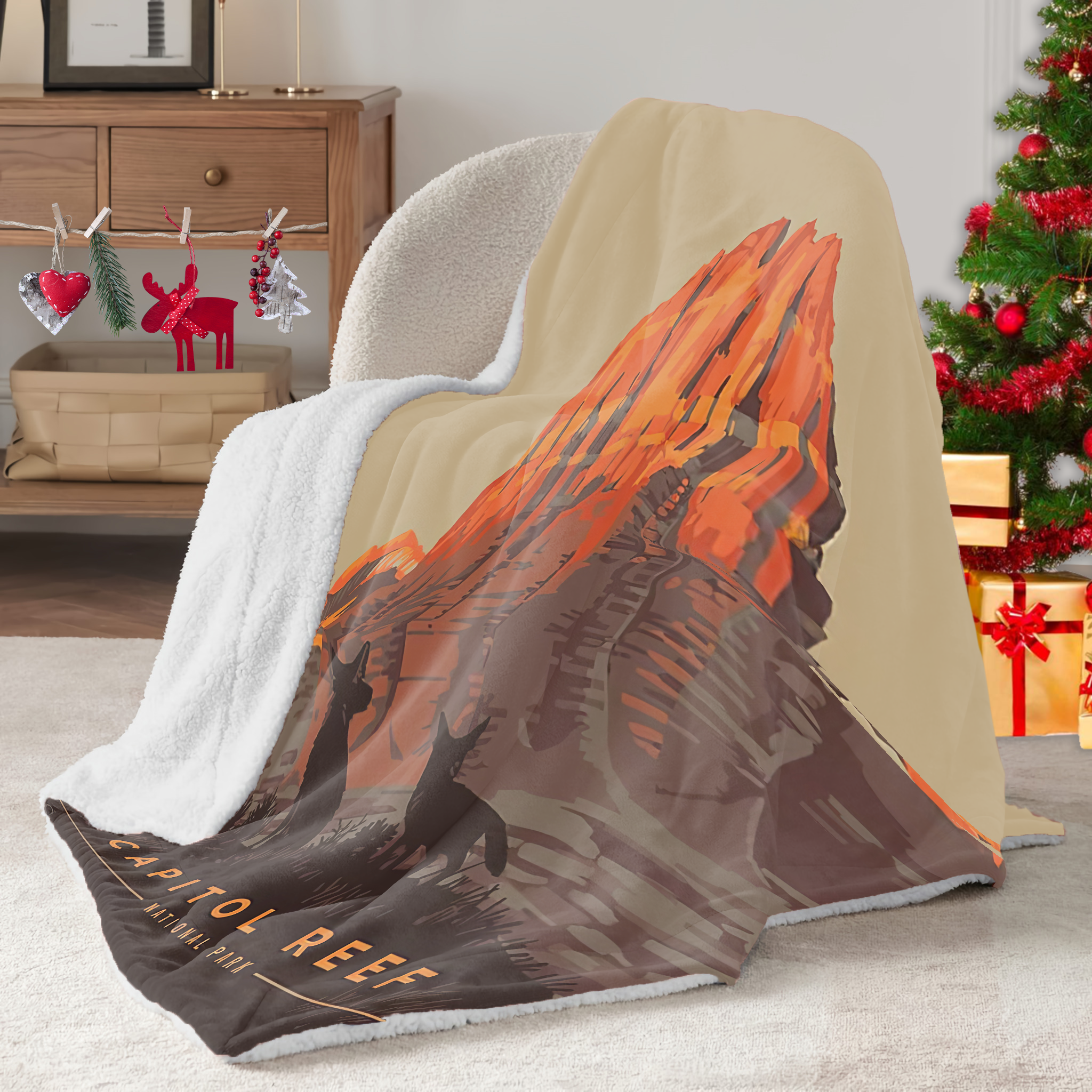 Capitol Reef National Park Sherpa Blanket, Gifts For National Park Lovers, Outdoor Blanket