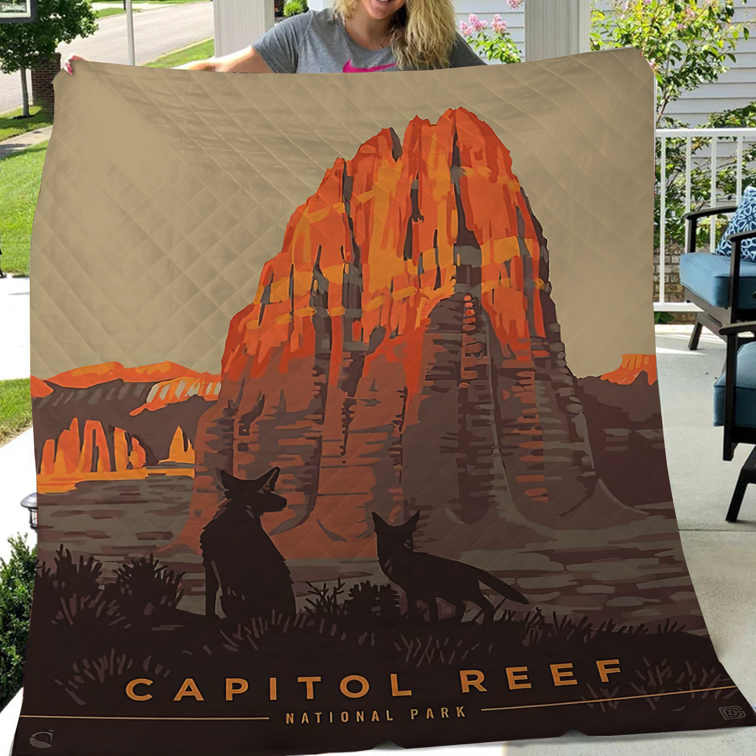 Capitol Reef National Park Quilt Blanket, Gifts For National Park Lovers, Outdoor Blanket