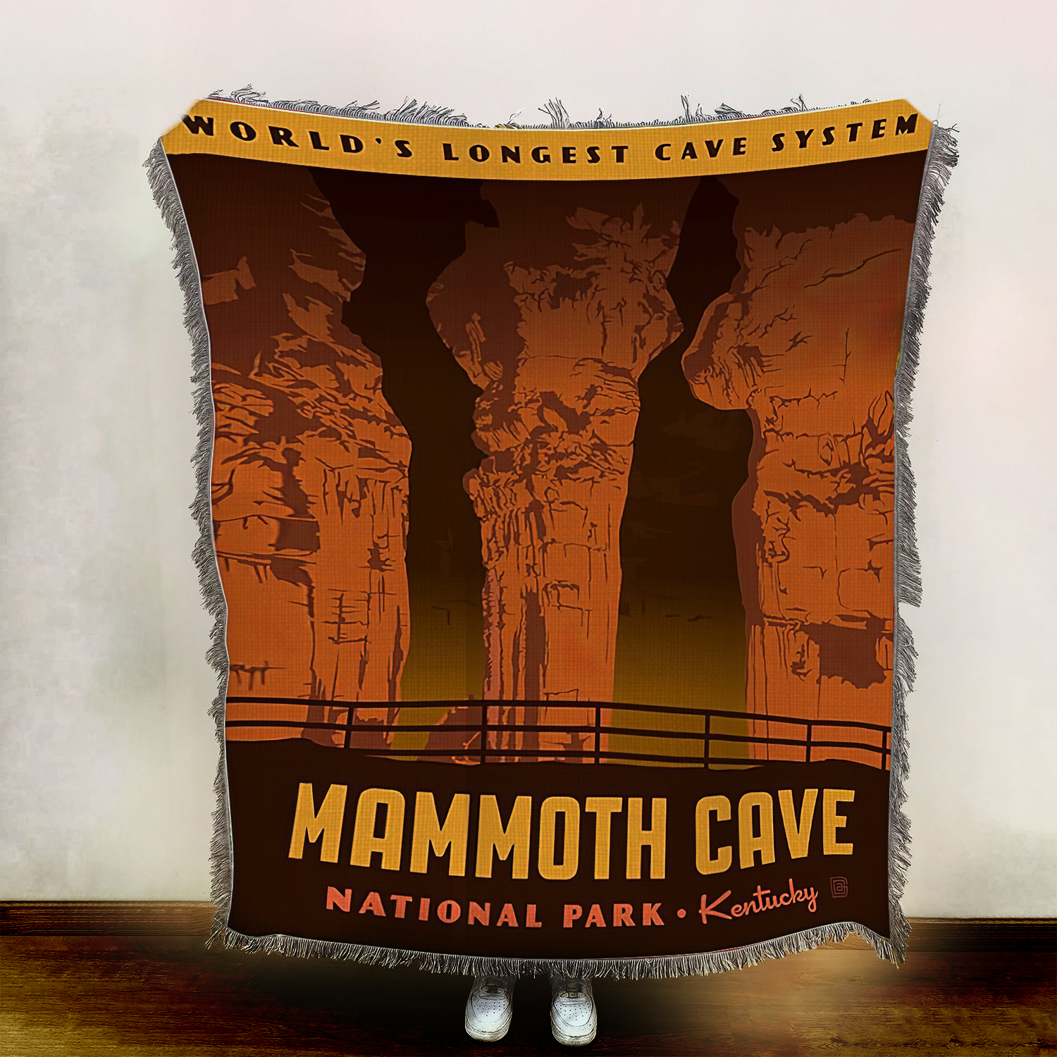 Mammoth Cave National Park Woven Blanket, Gifts For National Park Lovers, Outdoor Blanket