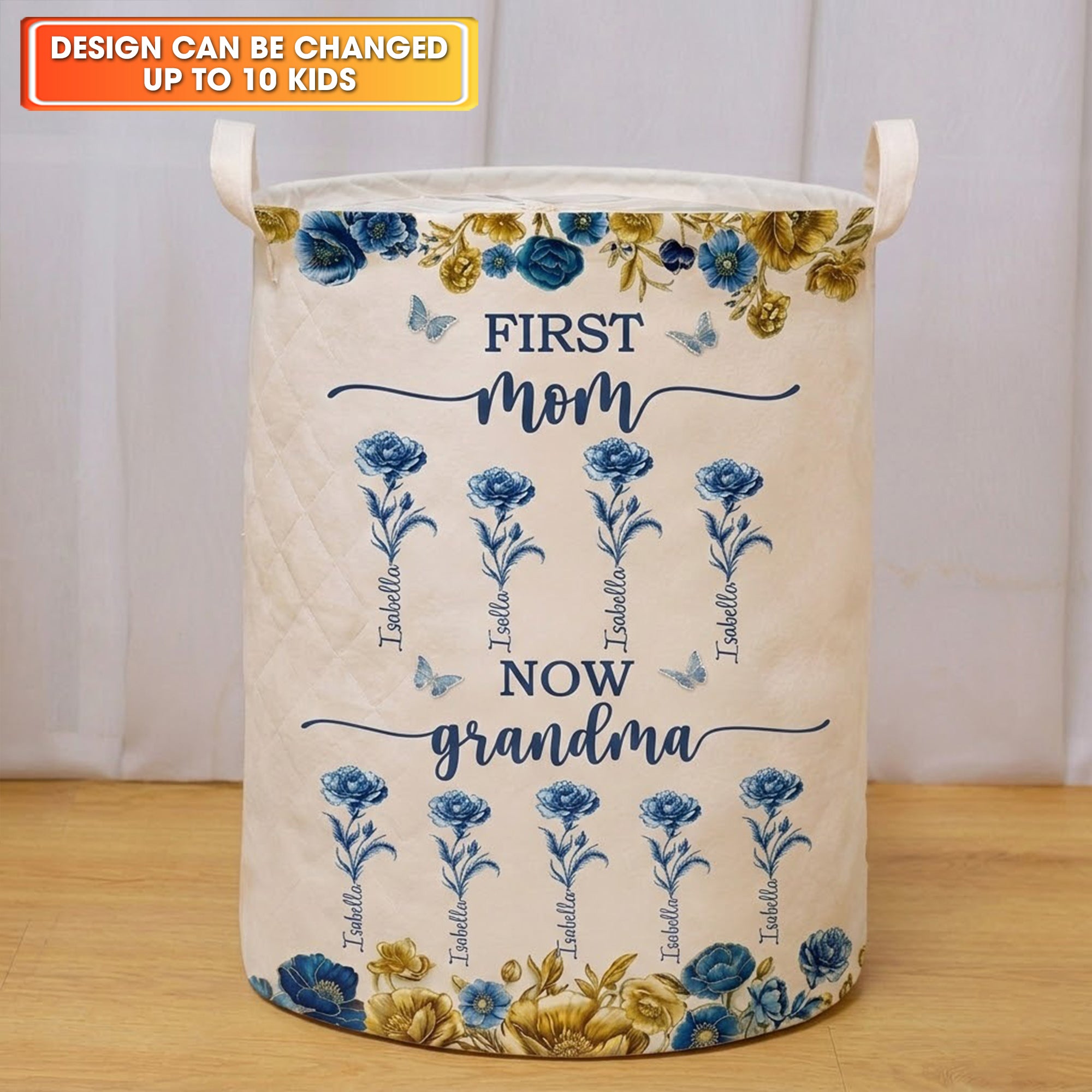First Mom Now Grandma Laundry Basket Laundry Gifts, Housewarming Gift Ideas, Mother's Day Gifts