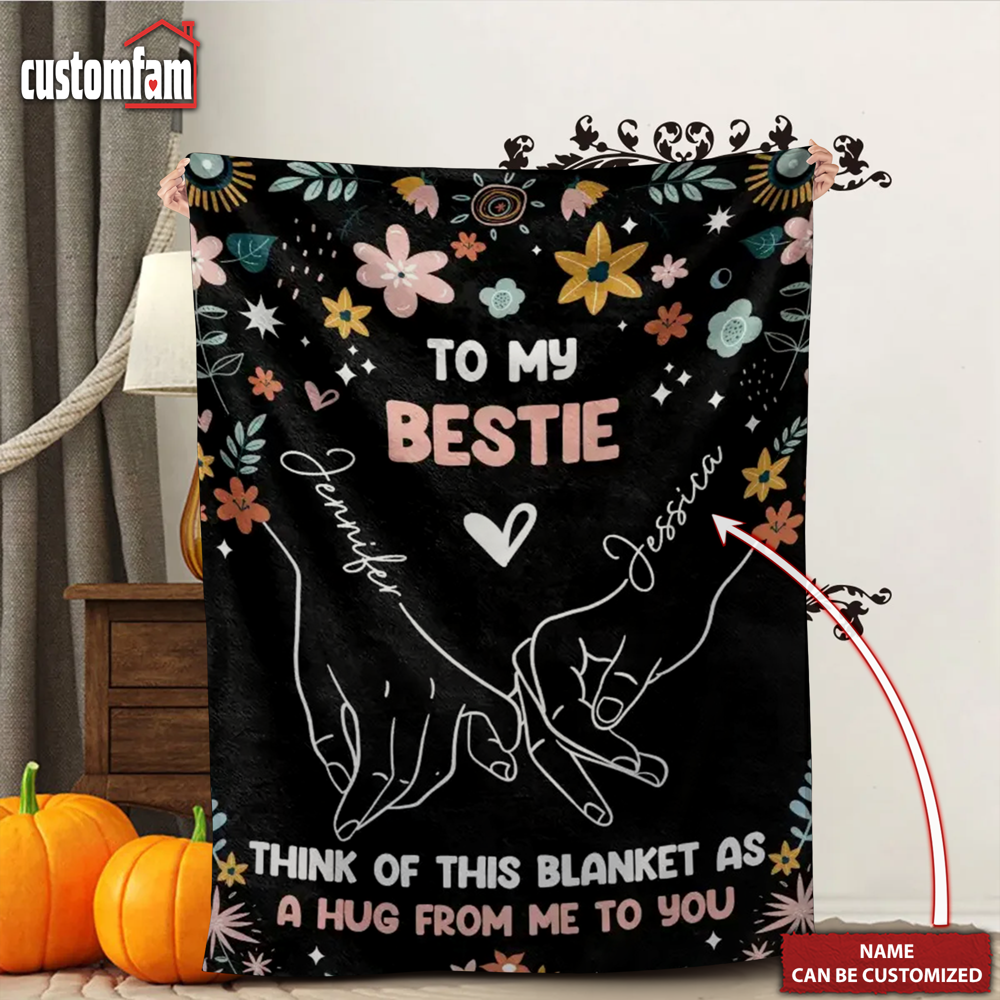 A Hug From Me To You Blanket, Personalized Sherpa Blanket, Custom Blankets