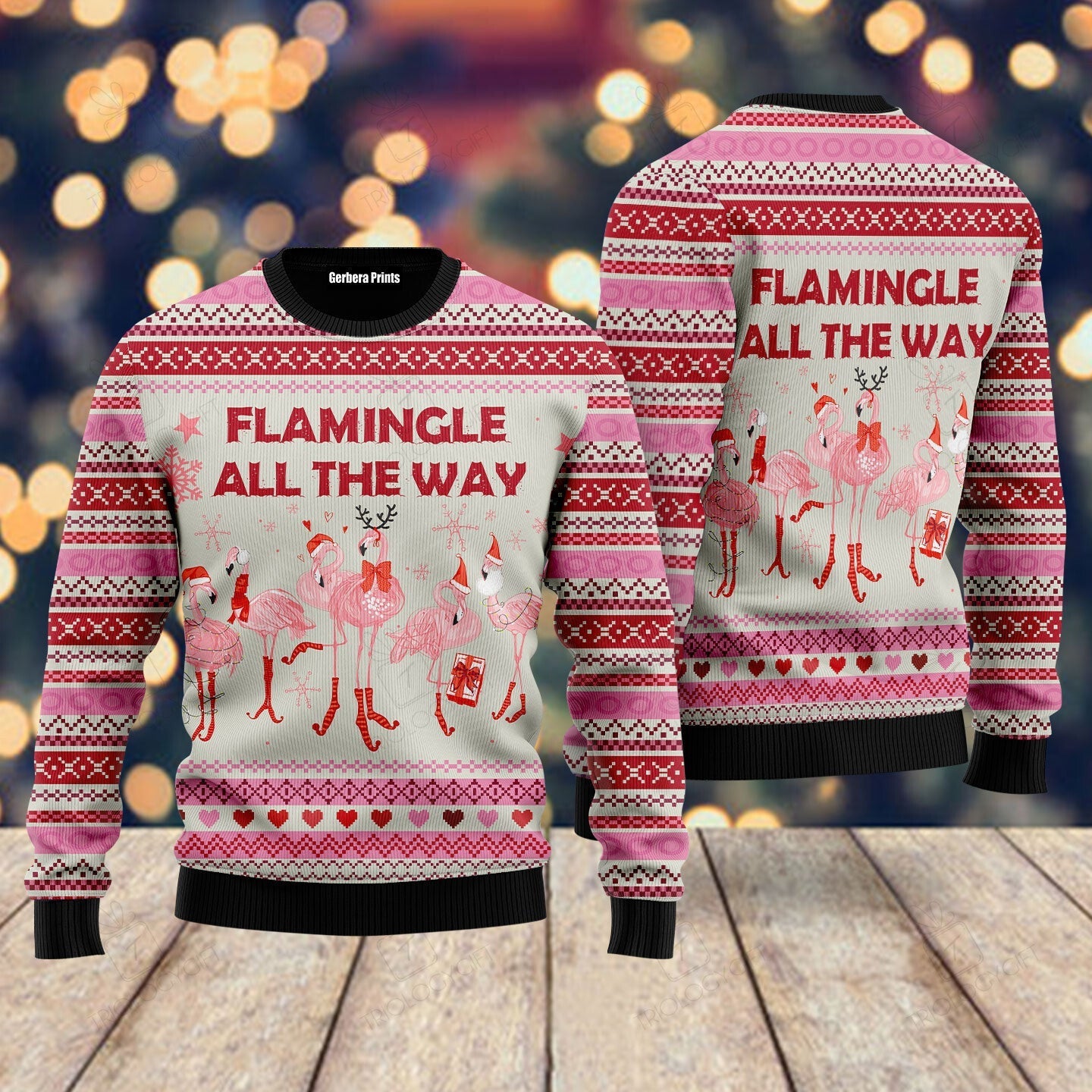 Flamingle All The Way Funny Christmas Ugly Sweater, Flamingo Shirt, Christmas Gifts