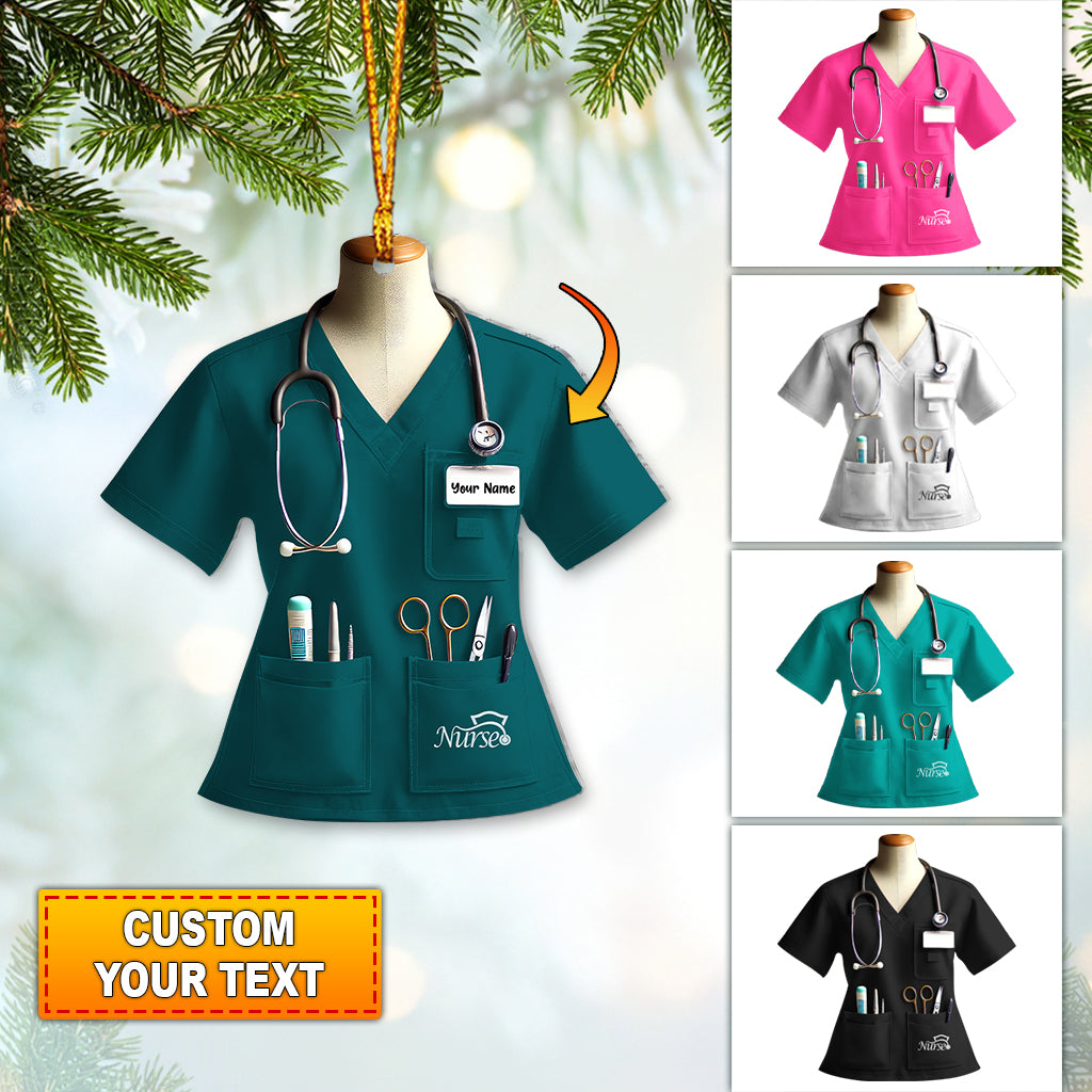 Nurse Uniform, Personalize Nurse Uniform Acrylic Ornaments, Christmas Gift For Nurse