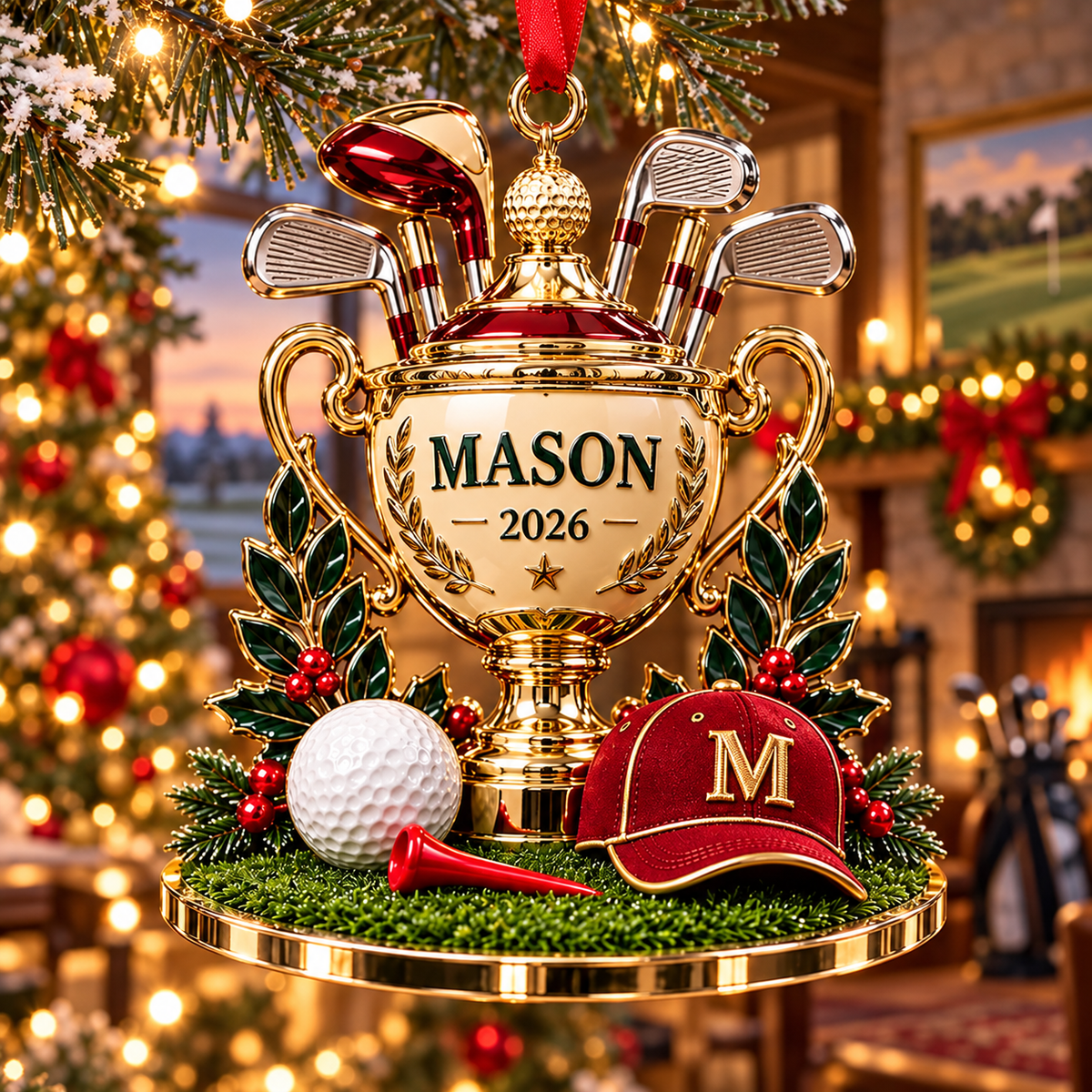 Golf Trophy Ruby Red