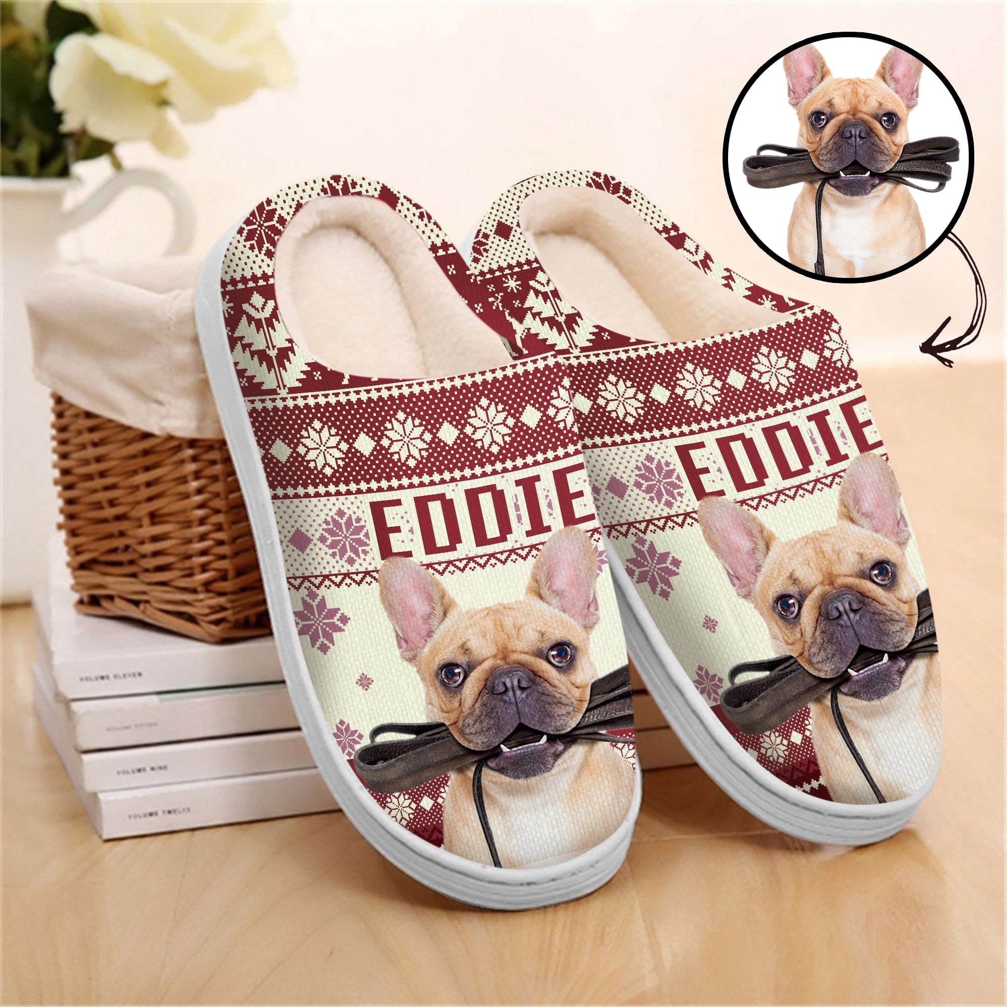 Custom photo Dog Slippers, Christmas Gifts For Dog Lovers, Gifts For Dog Owners