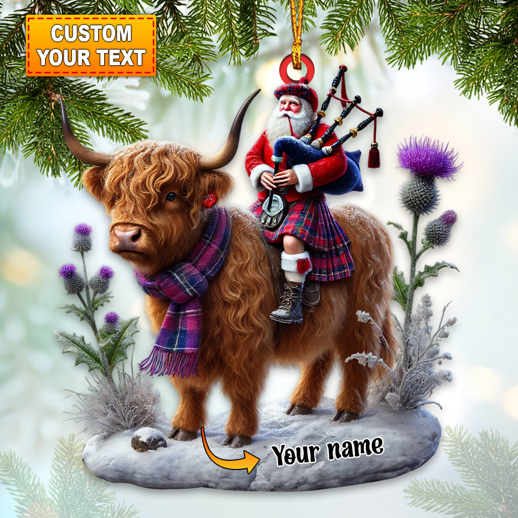 Highland Cow Christmas Ornament, Custom Highland Cow Ornament, Christmas Gift for Scotland Lover