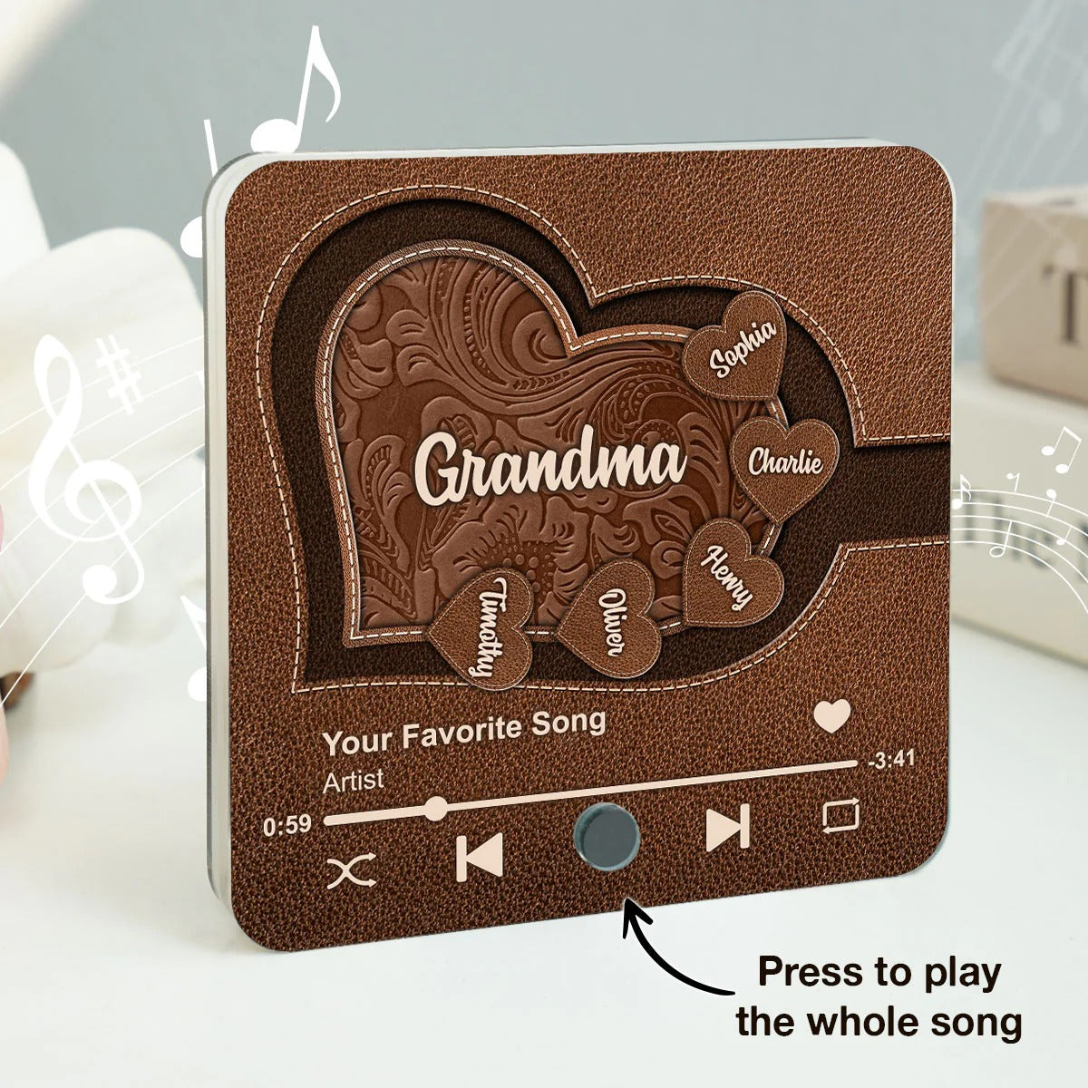 Custom Music Fridge Magnet, Gift for Grandma, Mother's Day Gift