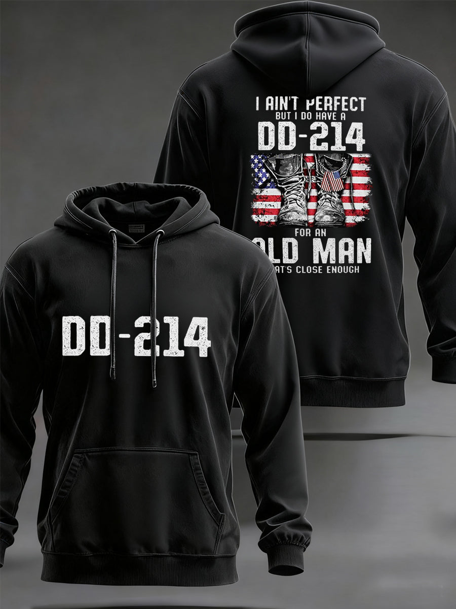 America 250 Polo Shirt Men Men's I Ain`t Perfect But I Do Have DD-214 Veterans Casual Pocket Hoodie 4th Of July Shirt