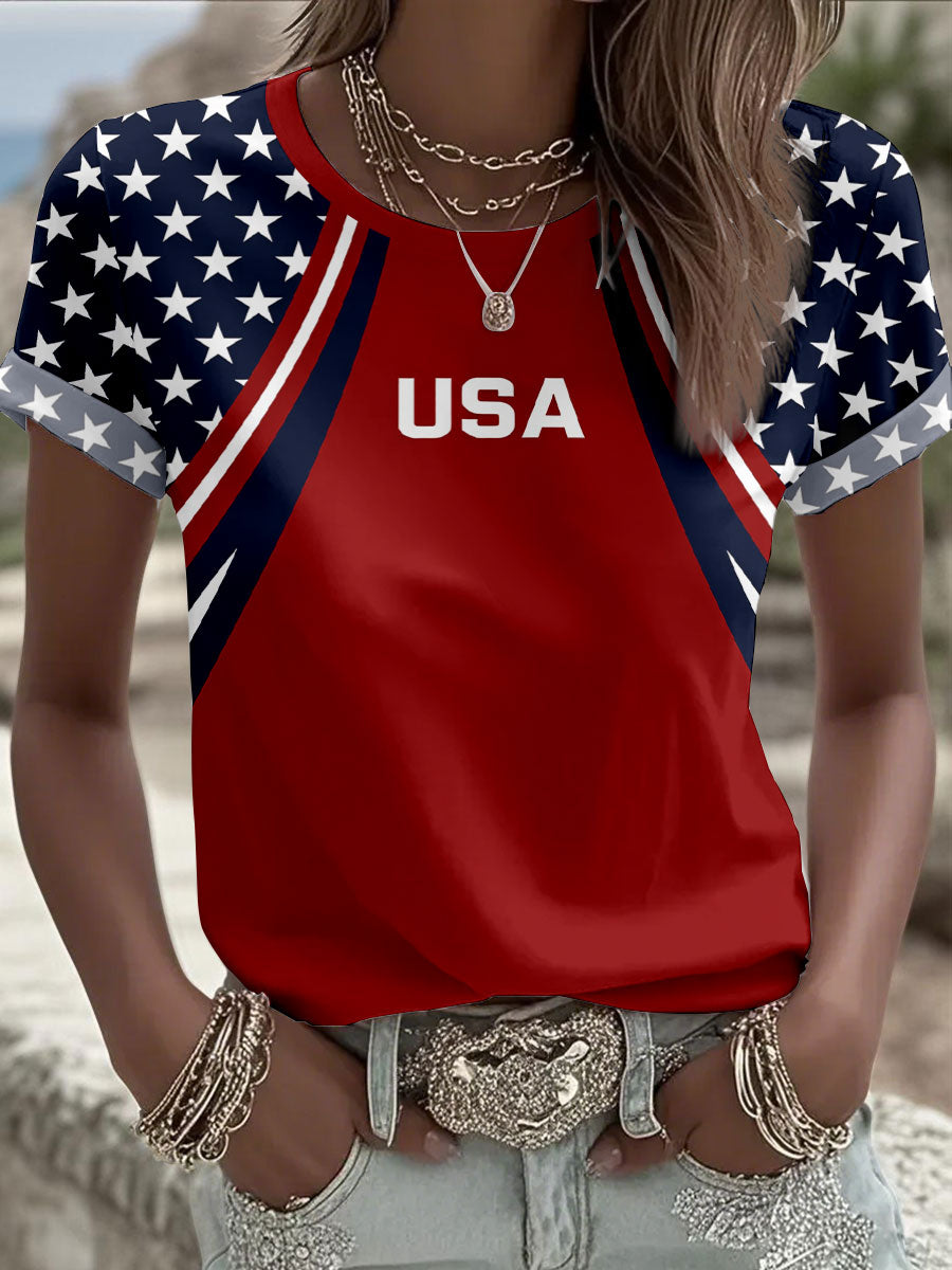 USA 250th Anniversary Patriotic Polo Women's USA Flag T-Shirts 4th Of July Shirt