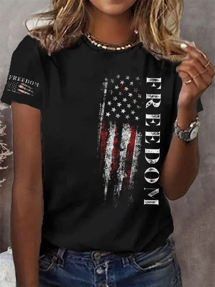 USA 250 Celebration Polo Shirt Women's Freedom USA Flag Print Casual Tee 4th Of July Shirt