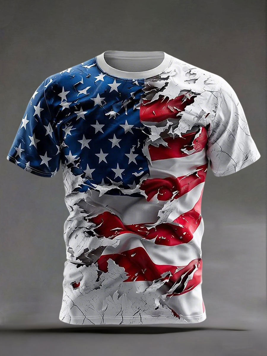 250 Years Of Independence Polo Men's American Flag Print Casual T-Shirt 4th Of July Shirt