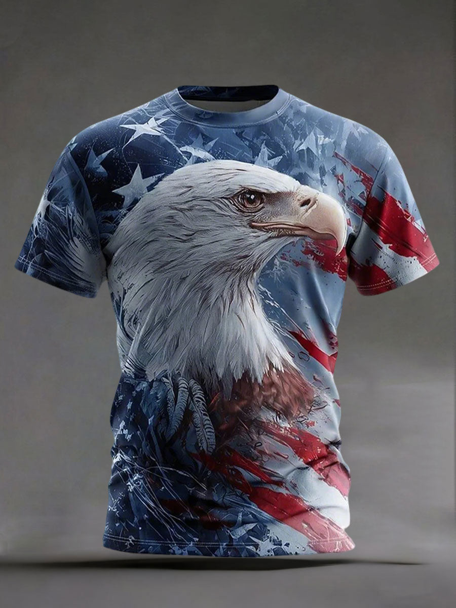 USA 250 Celebration Polo Shirt Men's American Eagle Printed Casual T-Shirt 4th Of July Shirt