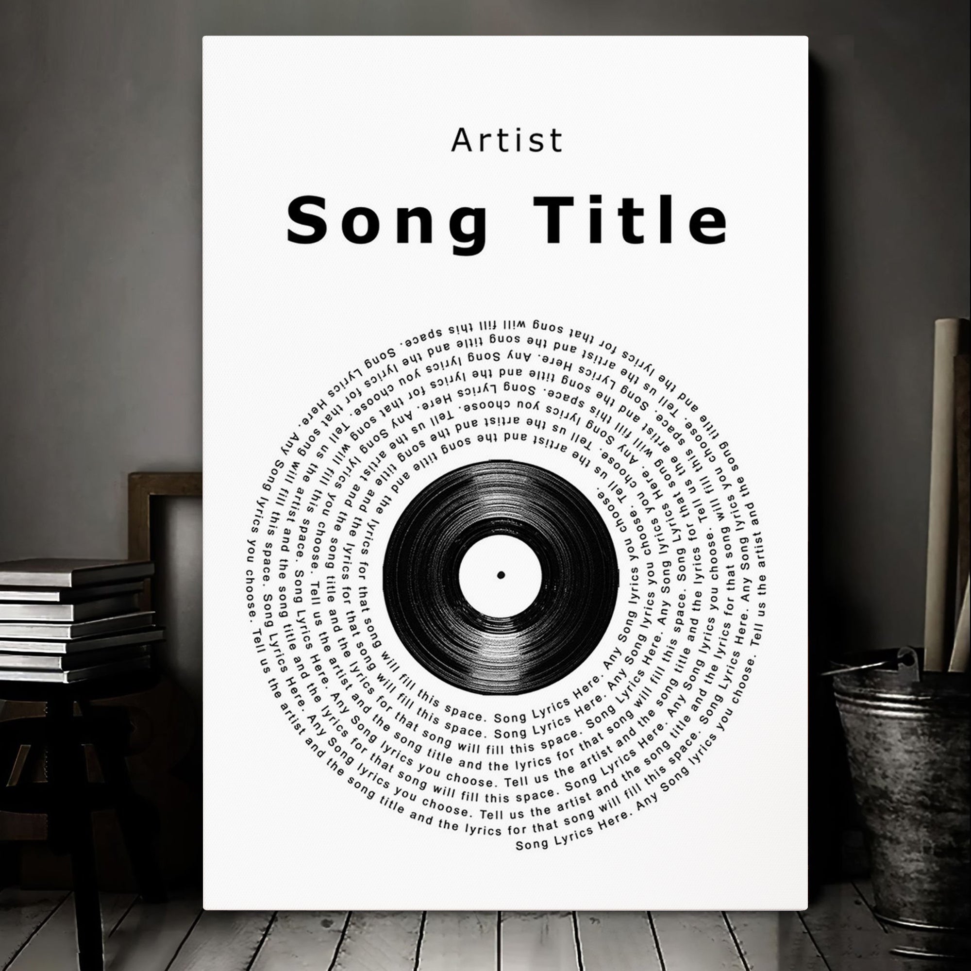 Personalized Music Wall Art With Song Lyrics, Music Wall Decor, Wedding Gifts