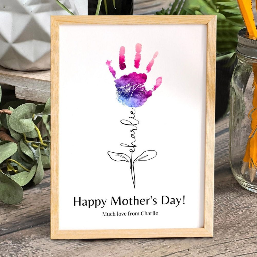 Personalized Mother's Day Flower DIY Handprint Art Craft Sign Gift