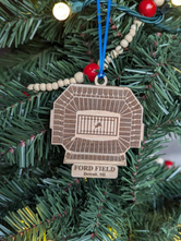 Ford Field Personalized Football League Stadium Ornament, Christmas Decor