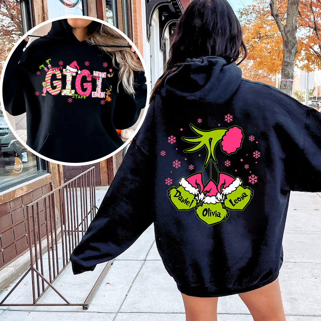 Gigi Kids Name Christmas Hoodie, High Quality Custom Hoodies, Christmas Ideas For Parents