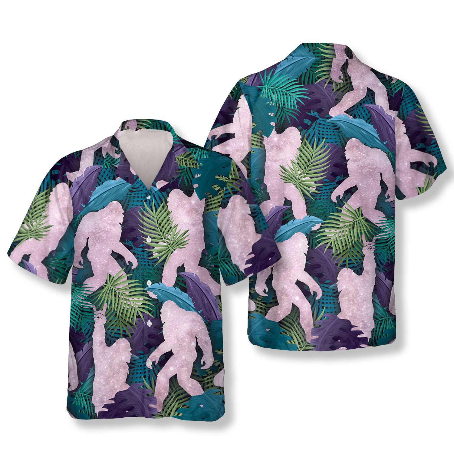 Tropical Dream Bigfoot Hawaiian Shirts, Long Sleeve Golf Shirts, Golf Lovers Gift