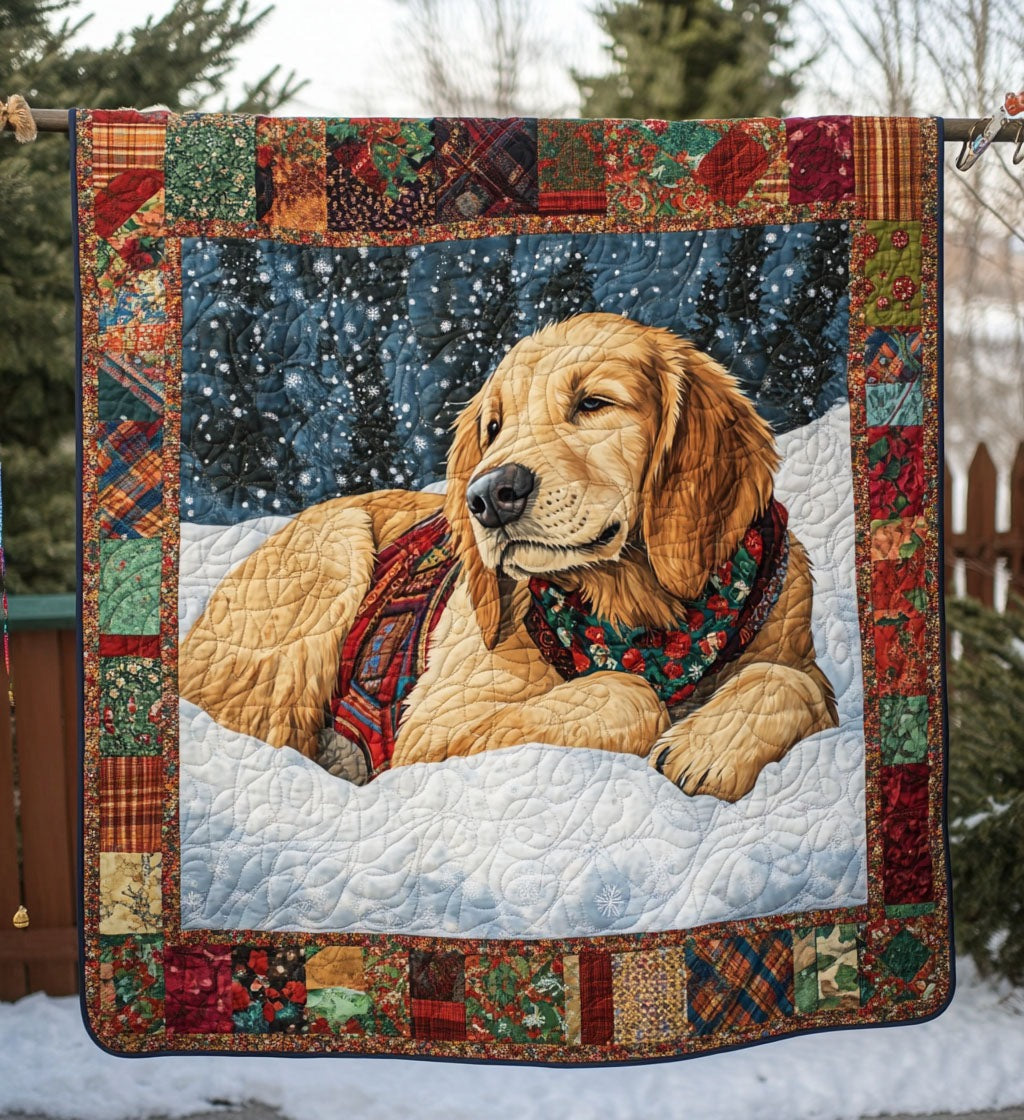 Winter Retriever Art Blanket, Bedroom Decor, Gift For Dog Lovers