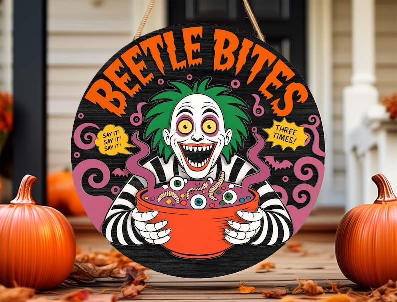 Haunted House Horror Sign, Wooden Welcome Sign, Creepy Halloween Chara ...
