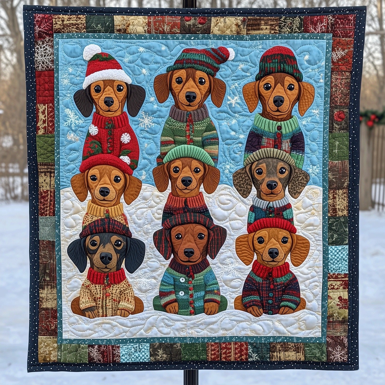 Dachshund Art Blanket, Bedroom Decor, Gift For Dog Lovers