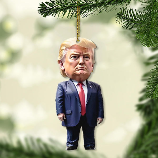 Trump 2024 America President Christmas Acrylic Ornament, Christmas Gift