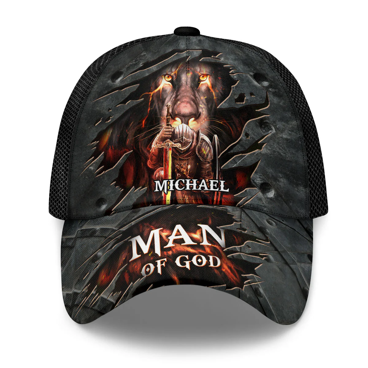 Man Of God 3D Classic Cap, Lion Cap For Men, Christian Baseball Cap, Christian Gifts For Men