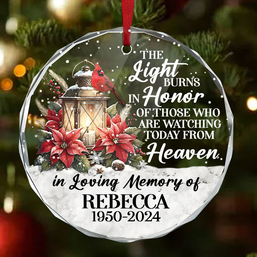 In Loving Memory Glass Ornament, Personalized Memorial Gift