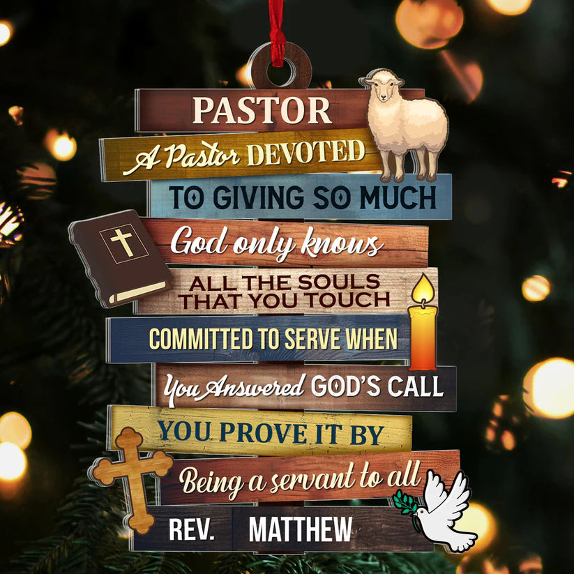 A Pastor Devoted To Giving So Much Acrylic Ornament, Christmas Tree Decor