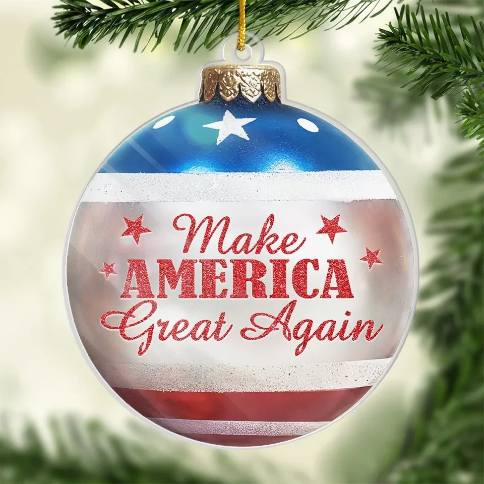 Make America Great Again Ornament, Trump2024 America President Christmas Acrylic Ornament, Christmas Gift